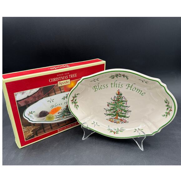 Spode Christmas “Bless This Home Tray” - New in Box - Picture 1 of 8